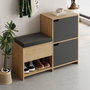 Hanah Home Haven Shoe Bench - Antracita y Roble